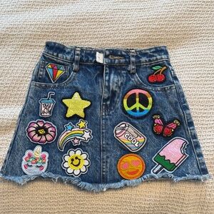 Lola + The Boys Denim Skirt with Vibrant Accents